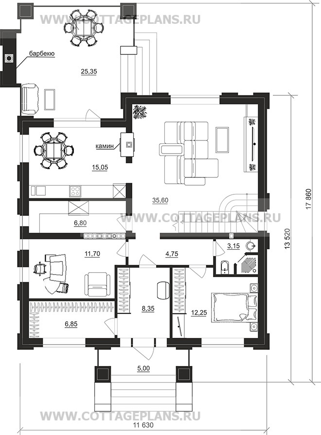 Поэтажные планы проект дома 203-87 общ. площадь 284,05 м2