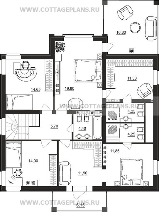 Поэтажные планы проект дома 76-47 общ. площадь 279,95 м2