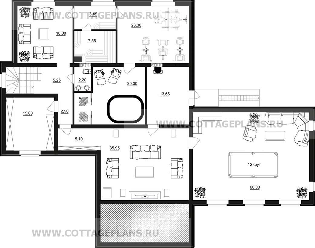 Поэтажные планы проект дома 24-46 общ. площадь 421,25 м2