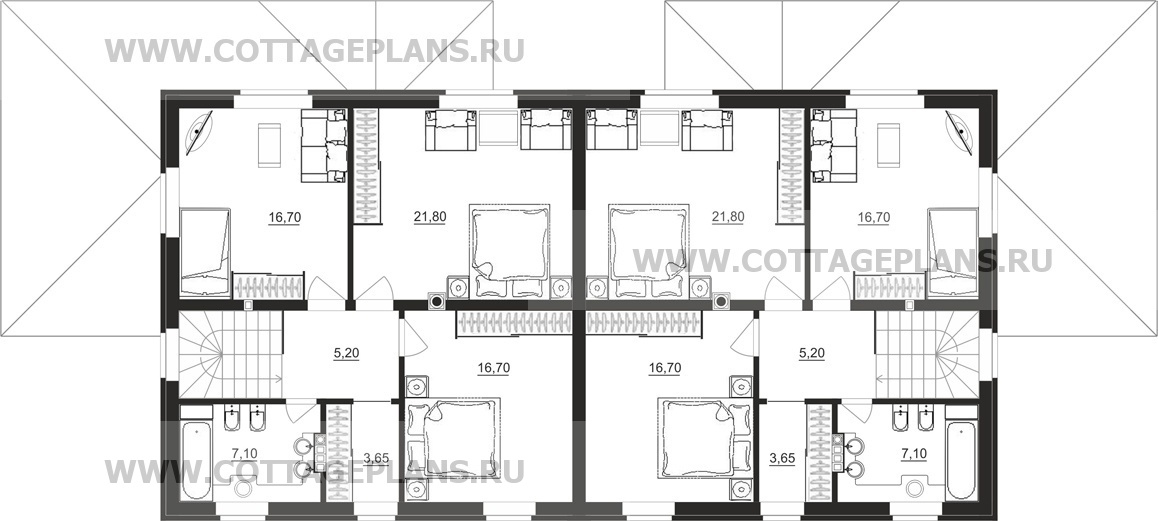 Поэтажные планы проект дома 09-49 общ. площадь 297,10 м2