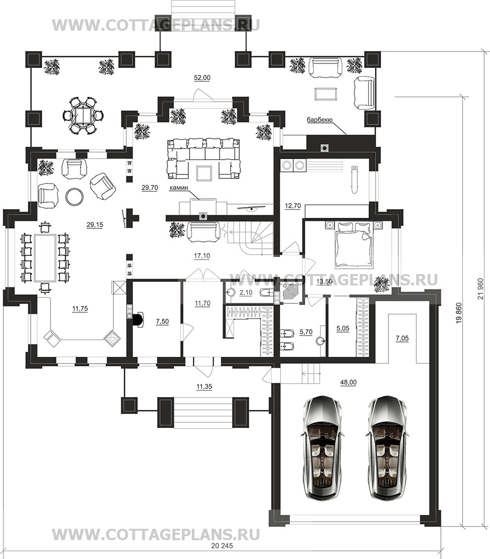 Поэтажные планы проект дома 202-18 общ. площадь 357,70 м2