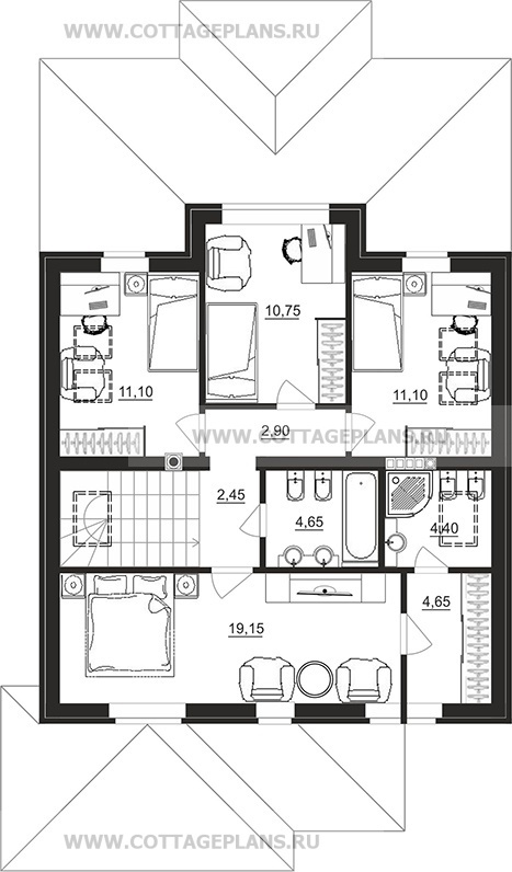 Поэтажные планы проект дома 77-88 общ. площадь 150,25 м2