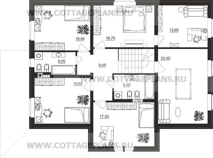 Поэтажные планы проект дома 22-73 общ. площадь 407,60 м2