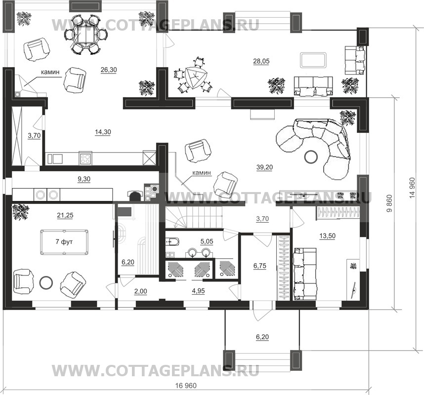 Поэтажные планы проект дома 29-00 общ. площадь 227,55 м2
