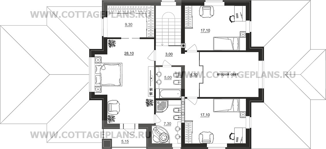 Поэтажные планы проект дома 78-23 общ. площадь 357,40м2