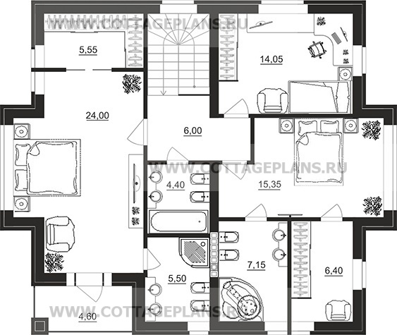 Поэтажные планы проект дома 29-86 общ. площадь 164,60 м2