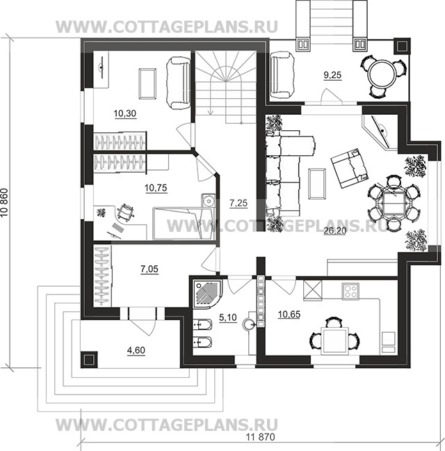 Поэтажные планы проект дома 76-58 общ. площадь 231,00 м2
