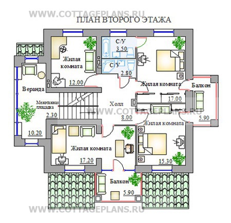 Поэтажные планы проект дома 51-95 общ. площадь 250.0м2
