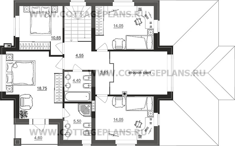 Поэтажные планы проект дома 200-51 общ. площадь 166,50 м2