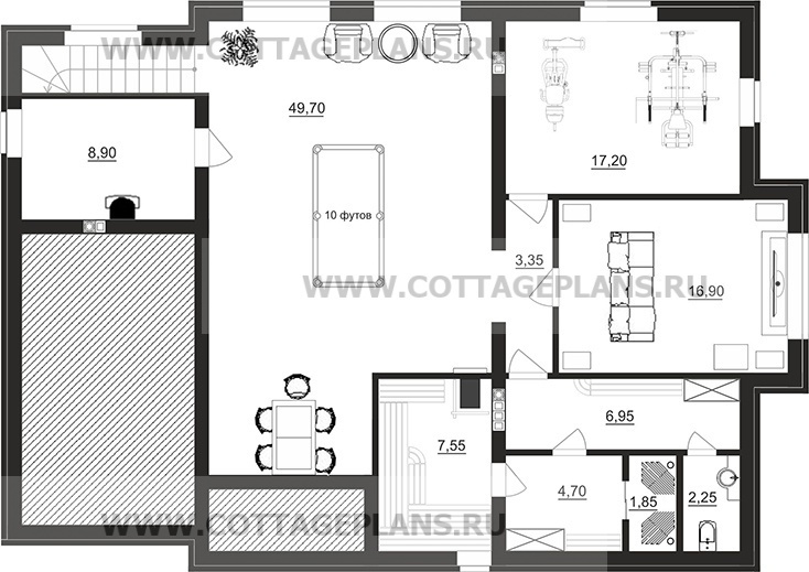 Поэтажные планы проект дома 101-55 общ. площадь 265,85 м2