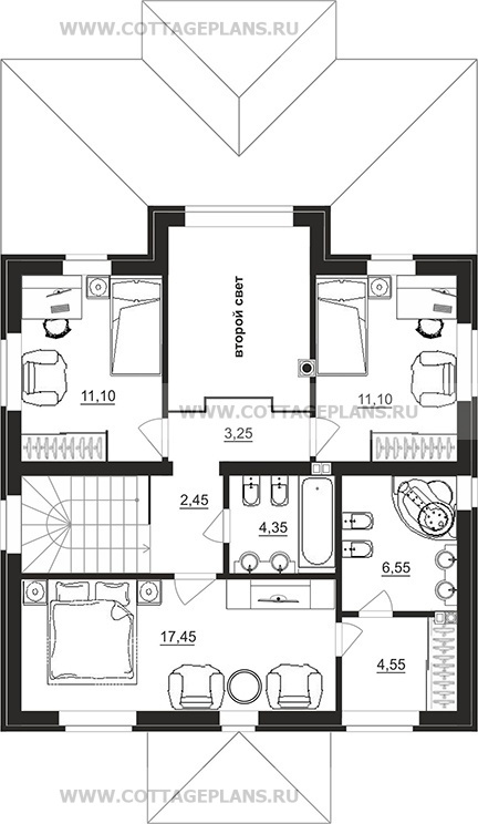 Поэтажные планы проект дома 77-00 общ. площадь 131,10 м2