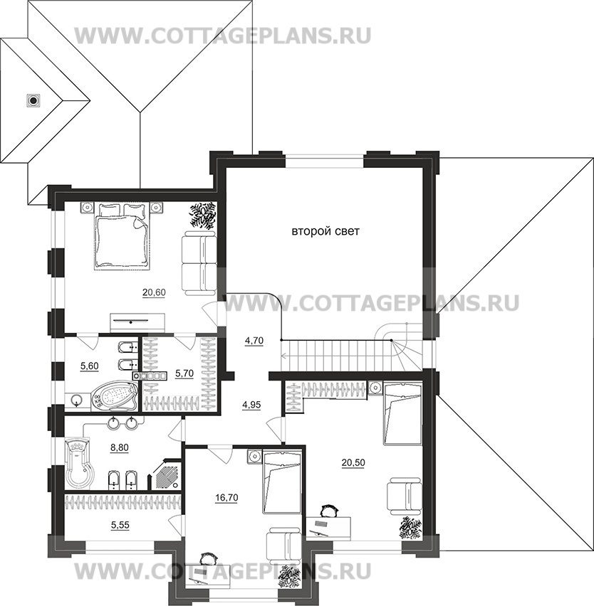 Поэтажные планы проект дома 102-94 общ. площадь 255,9 м2