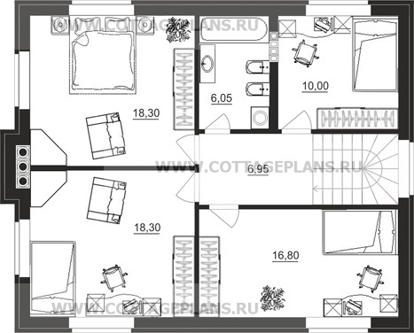 Поэтажные планы проект дома 22-68 общ. площадь 285,92 м2