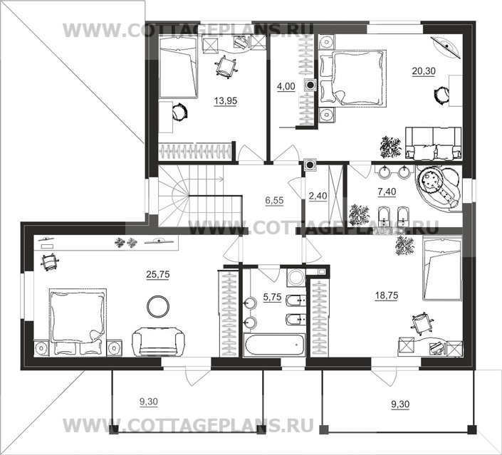 Поэтажные планы проект дома 95-01 общ. площадь 230,70 м2