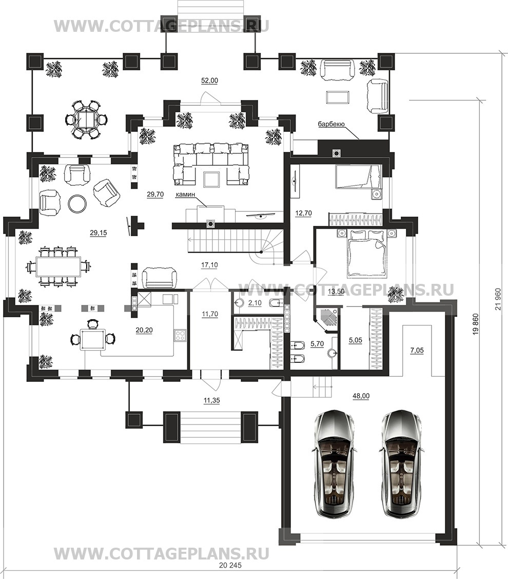 Поэтажные планы проект дома 203-21 общ. площадь 503,05 м2