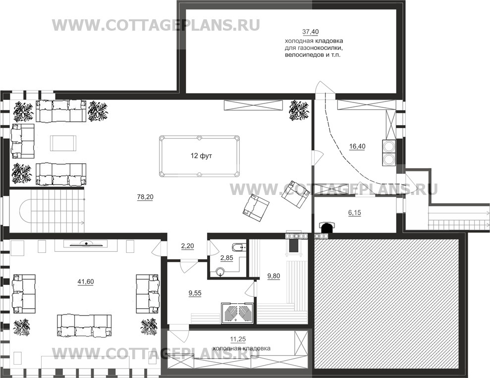 Поэтажные планы проект дома 15-42 общ. площадь 544,20 м2