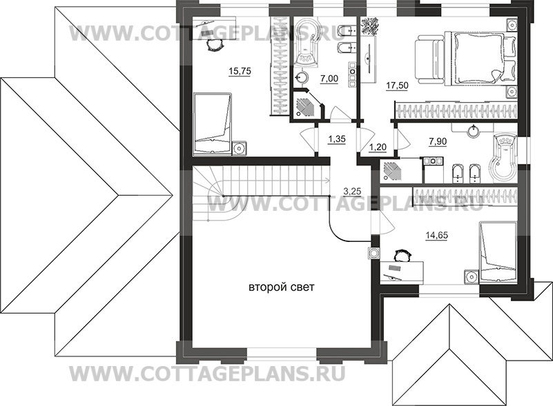 Поэтажные планы проект дома 104-14 общ. площадь 174,45 м2