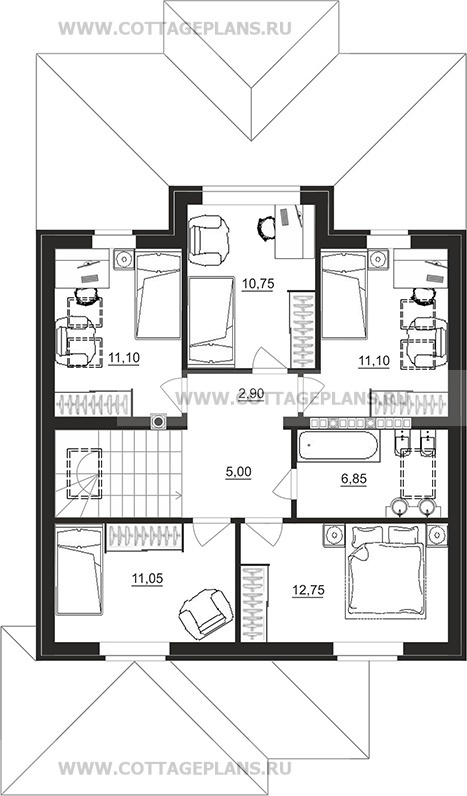 Поэтажные планы проект дома 78-88 общ. площадь 212,00 м2