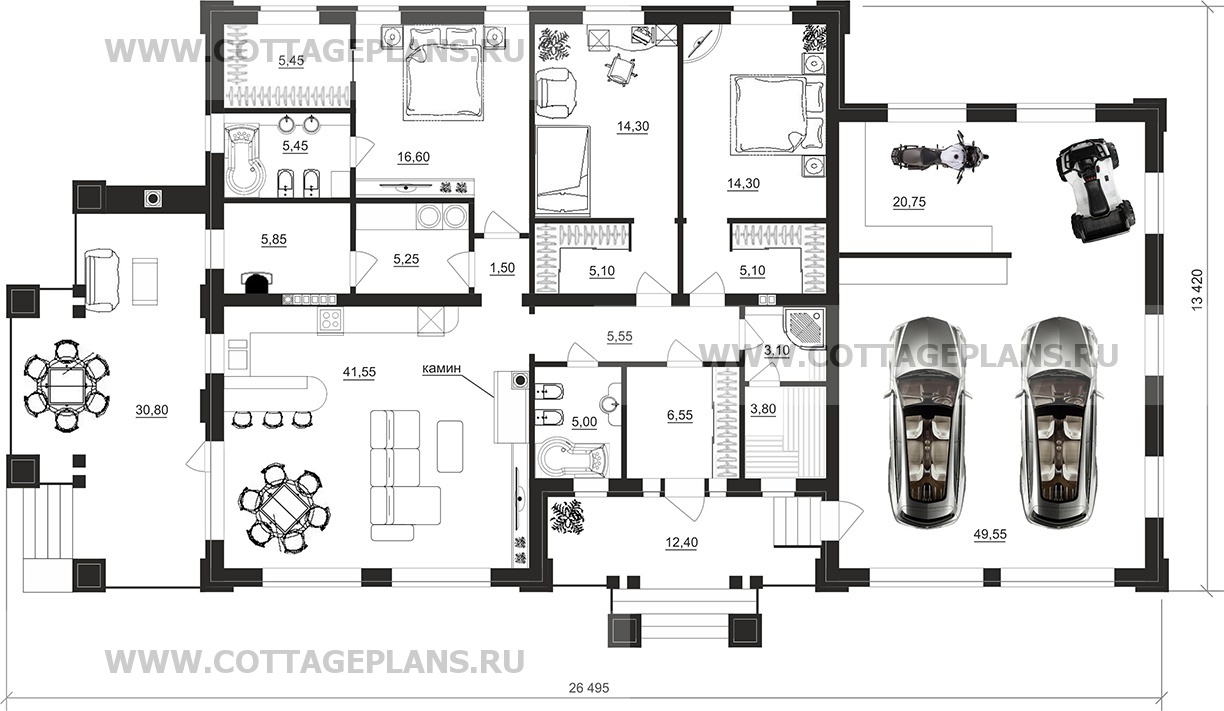 Поэтажные планы проект дома 27-93 общ. площадь 214,75 м2