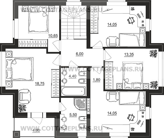 Поэтажные планы проект дома 92-86 общ. площадь 164,60 м2