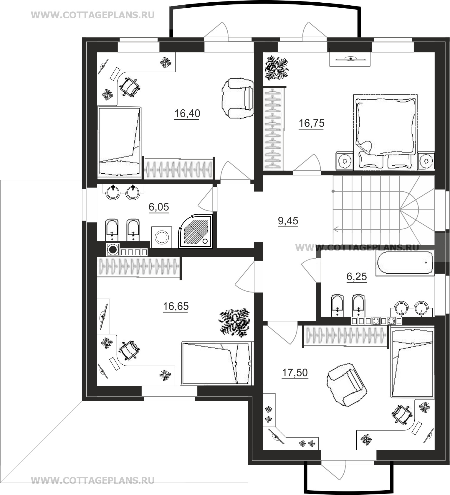 Поэтажные планы проект дома 22-83 общ. площадь 270,95 м2