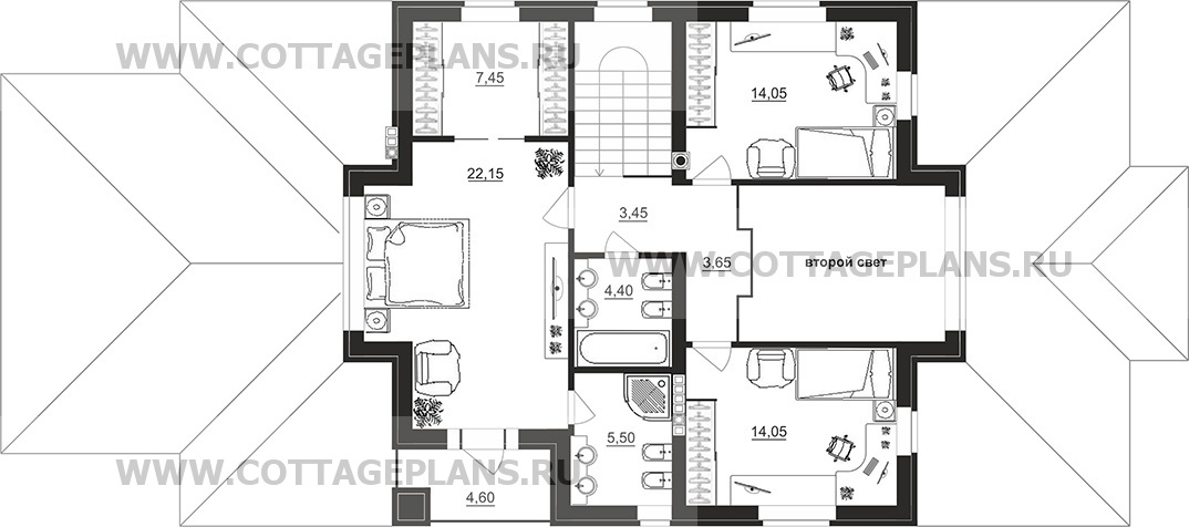Поэтажные планы проект дома 94-96 общ. площадь 212,75 м2