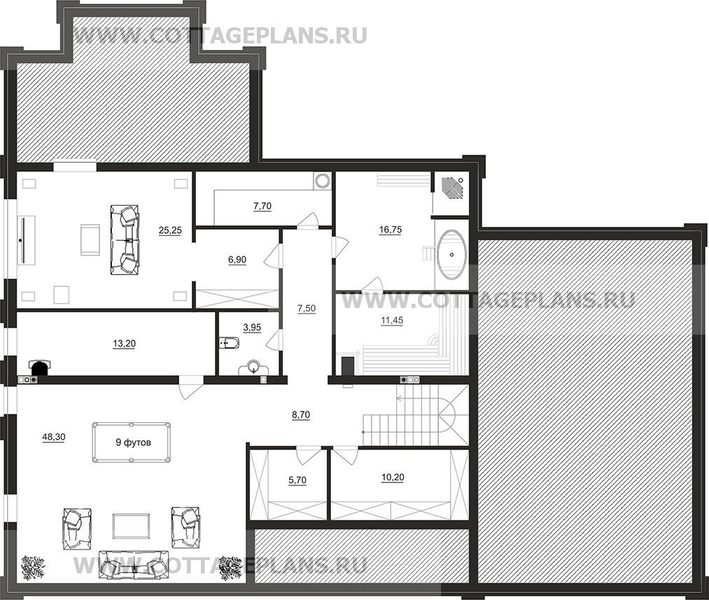 Поэтажные планы проект дома 08-77 общ. площадь 408,45 м2