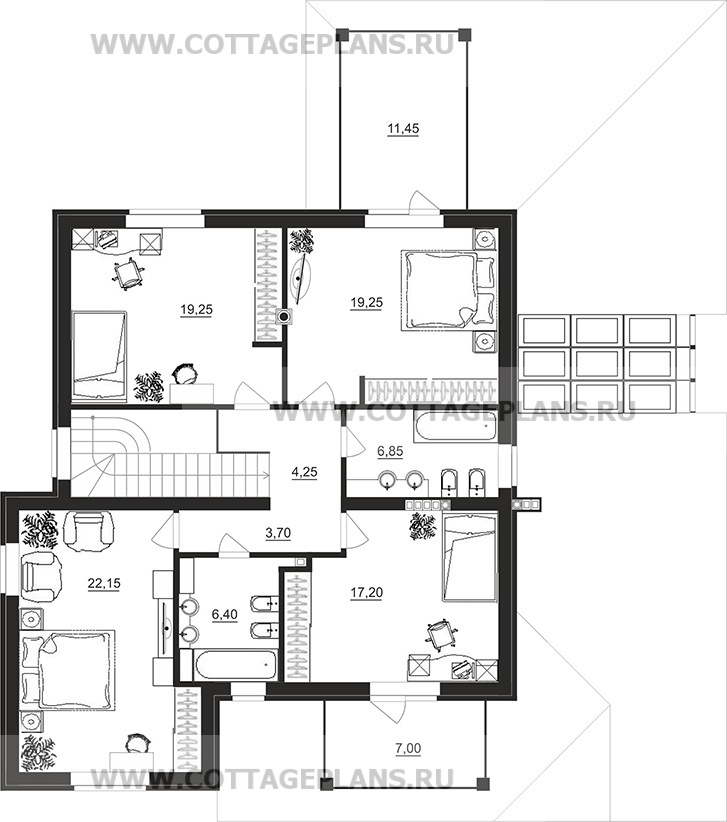 Поэтажные планы проект дома 20-75 общ. площадь 364,15 м2