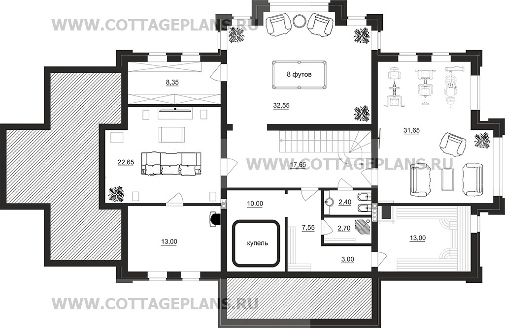 Поэтажные планы проект дома 203-25 общ. площадь 489,80 м2