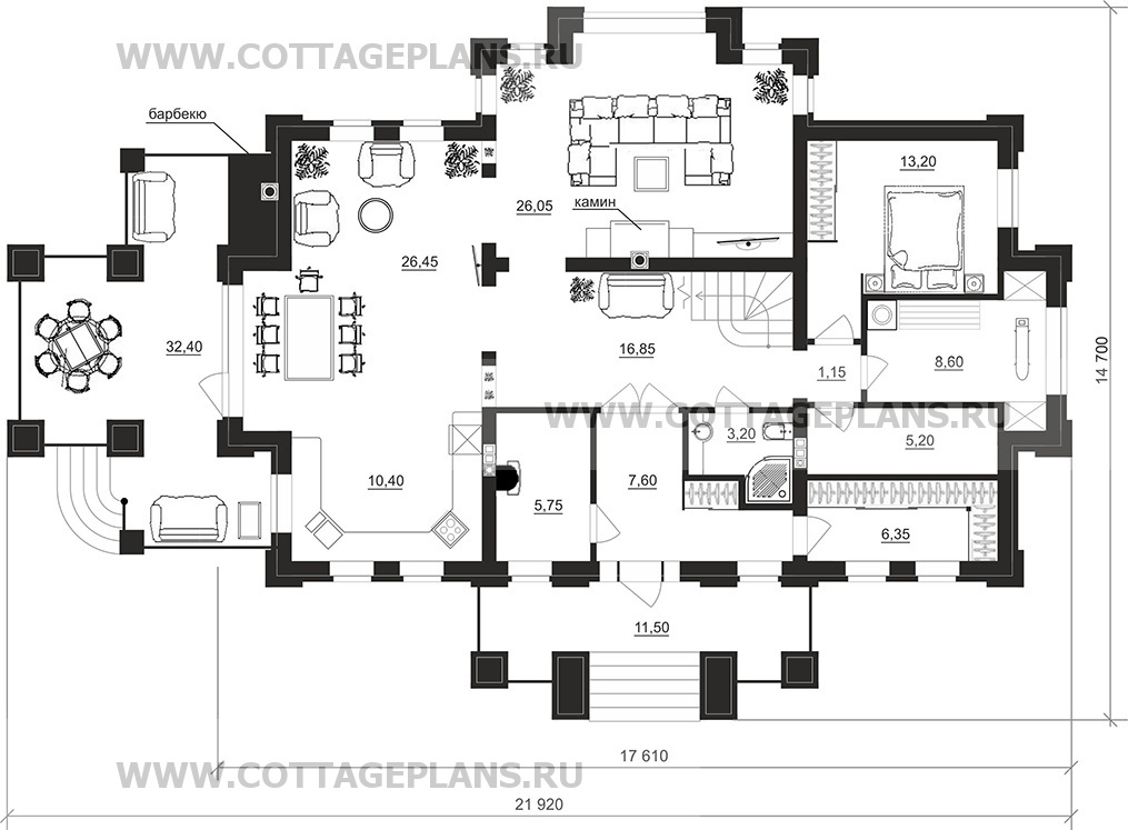 Поэтажные планы проект дома 100-32 общ. площадь 258,40 м2