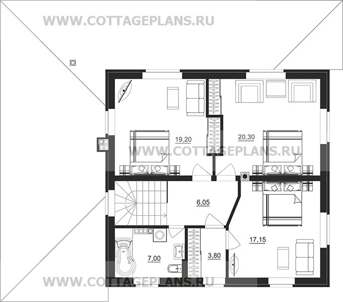 Поэтажные планы проект дома 206-29 общ. площадь 181,50 м2
