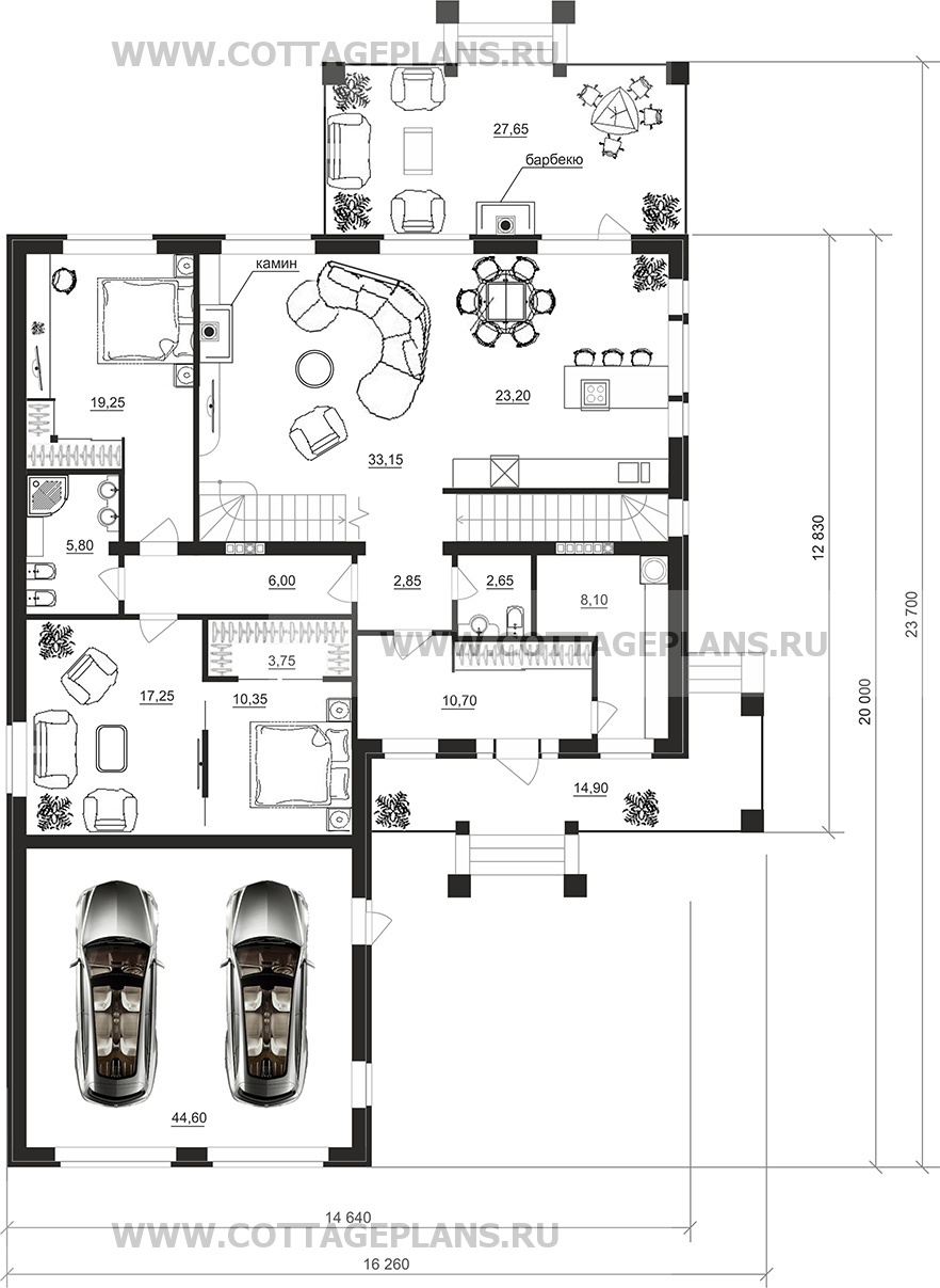 Поэтажные планы проект дома 96-61 общ. площадь 546,60 м2