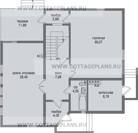 Поэтажные планы проект дома 79-30 общ. площадь 196,78 м2