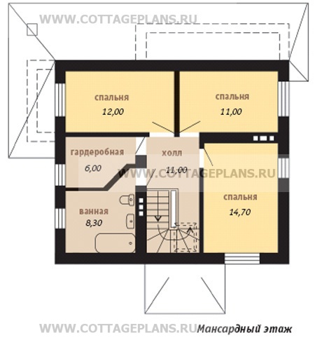 Поэтажные планы проект дома 59-16 общ. площадь 140,5 м2