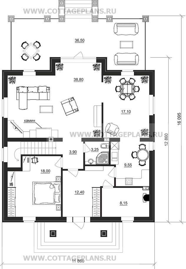 Поэтажные планы проект дома 77-29 общ. площадь 206,90 м2
