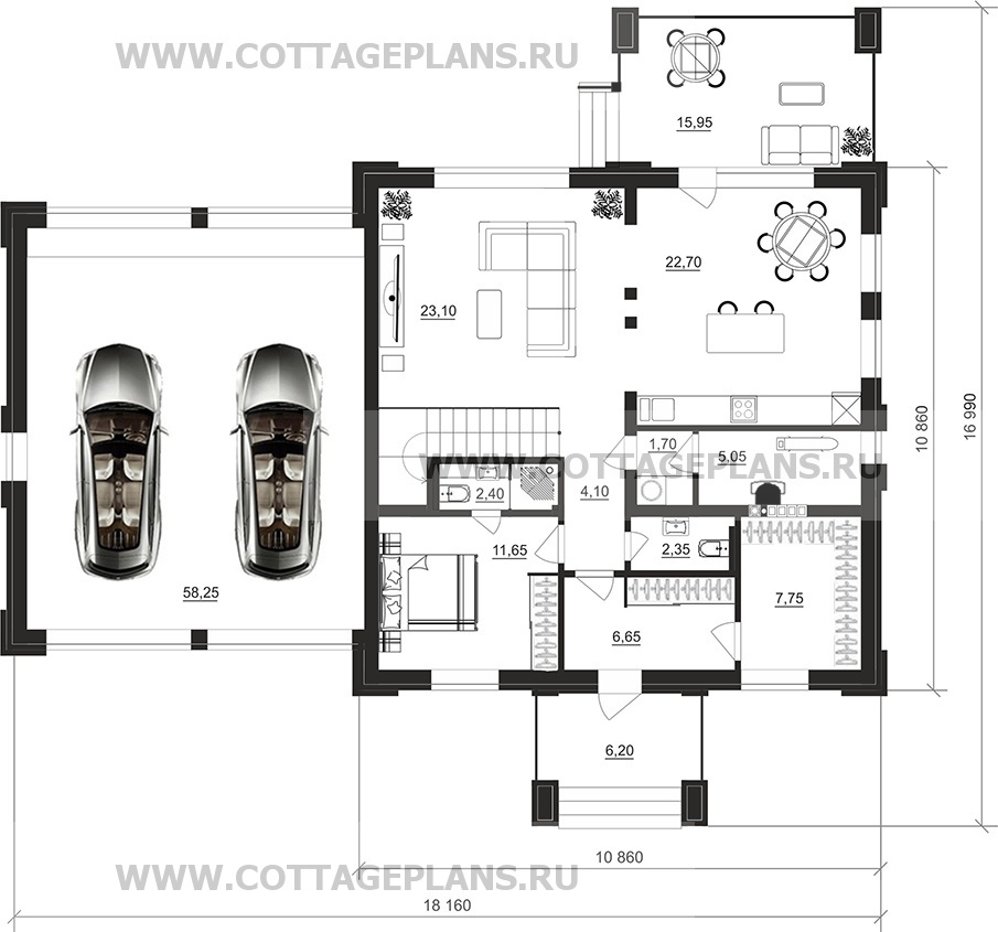 Поэтажные планы проект дома 206-53 общ. площадь 212,20 м2