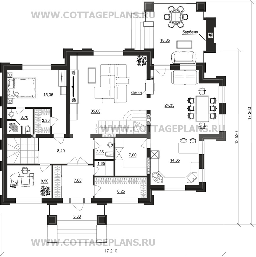 Поэтажные планы проект дома 203-72 общ. площадь 368,00 м2
