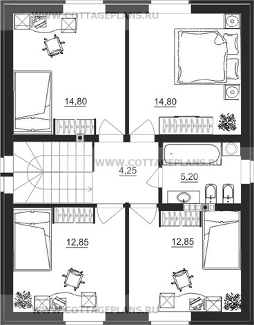 Поэтажные планы проект дома 14-98 общ. площадь 131,25 м2