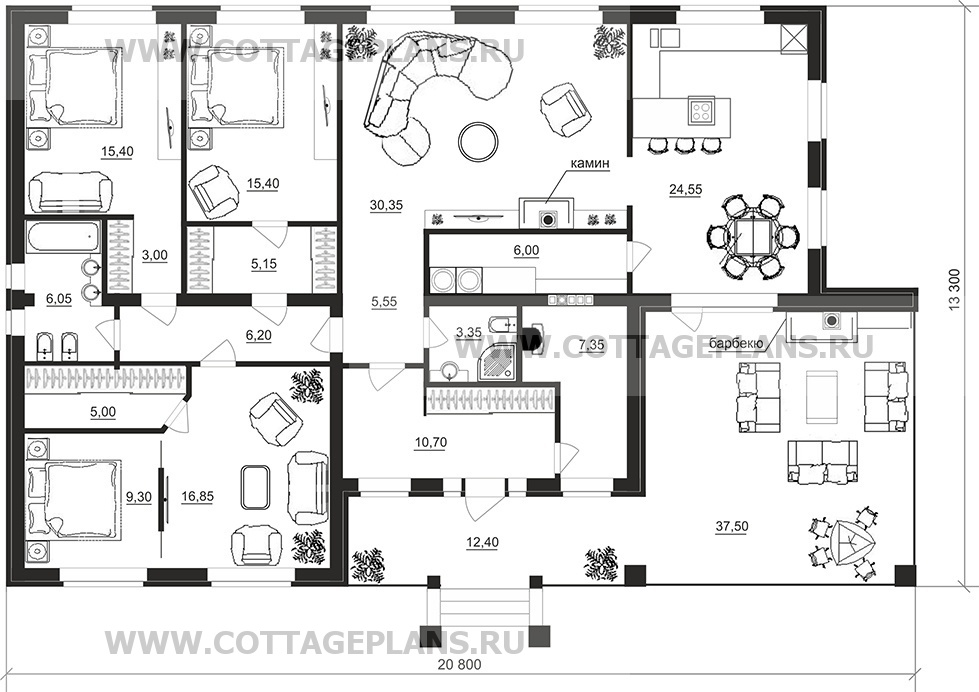 Поэтажные планы проект дома 90-14 общ. площадь 169,85 м2