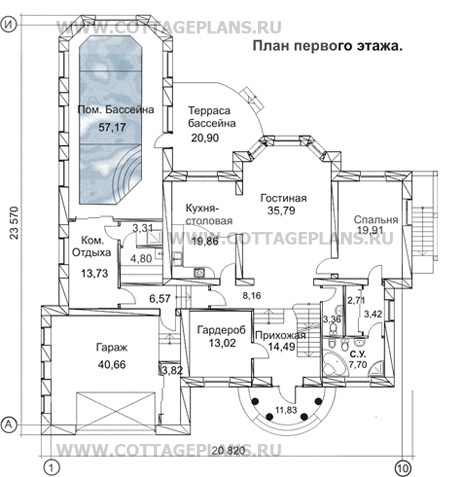 Поэтажные планы проект дома 30-69 общ. площадь 625,2м2
