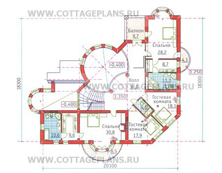 Поэтажные планы проект дома 34-18 общ. площадь 662,8м2