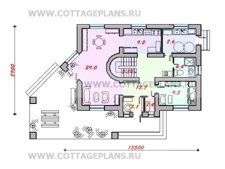 Поэтажные планы проект дома 59-90 общ. площадь 168,14 м2
