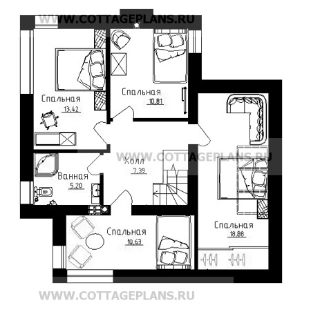 Поэтажные планы проект дома 20-35 общ. площадь 135,78 м2