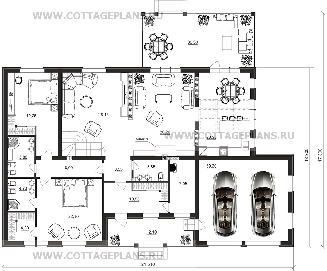 Поэтажные планы проект дома 77-40 общ. площадь 315,50 м2
