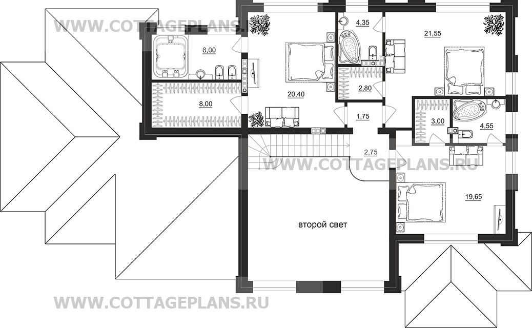 Поэтажные планы проект дома 103-31 общ. площадь 396,6 м2