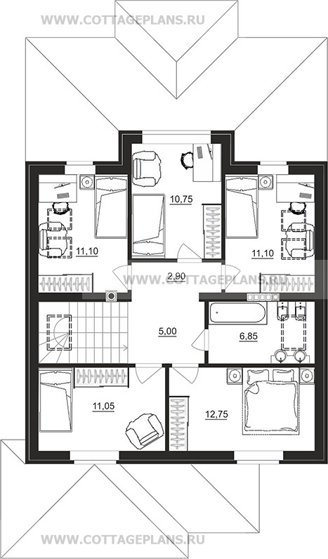 Поэтажные планы проект дома 97-88 общ. площадь 150,25 м2