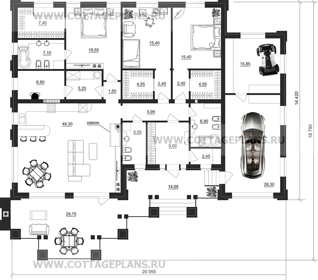 Поэтажные планы проект дома 07-88 общ. площадь 213,15 м2