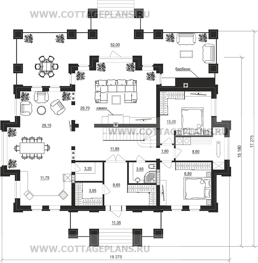 Поэтажные планы проект дома 101-21 общ. площадь 426,05 м2