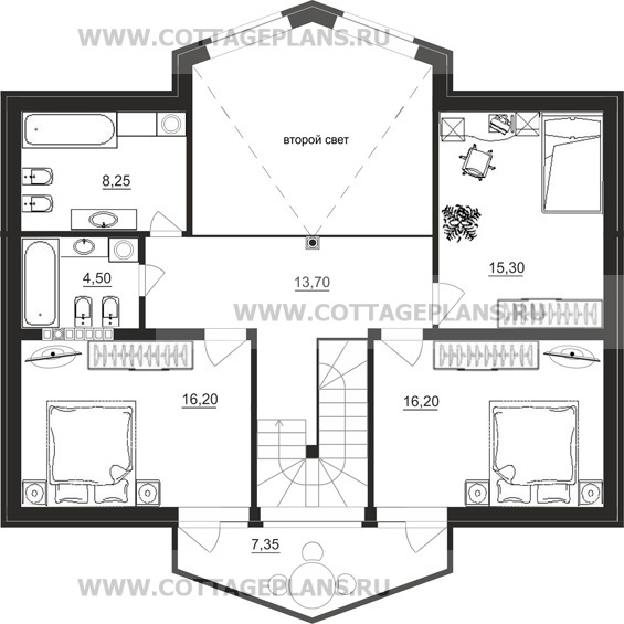 Поэтажные планы проект дома 15-66 общ. площадь 267,90 м2