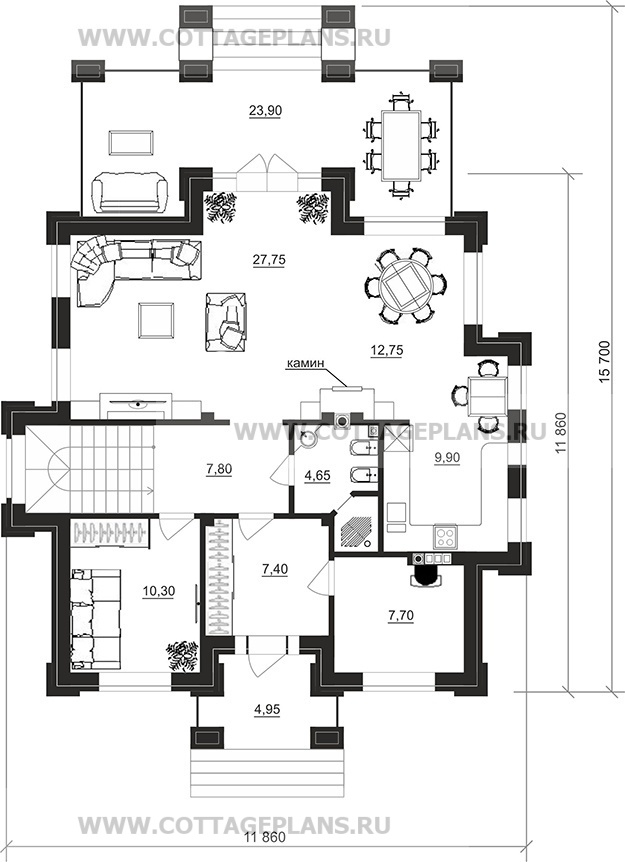 Поэтажные планы проект дома 200-75 общ. площадь 175,25 м2